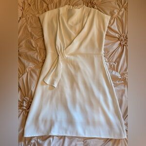 boutique white mock neck dress